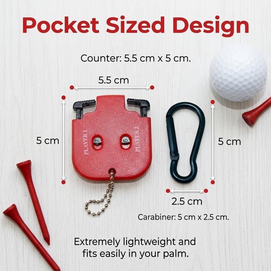 Golf Score Counter - Set van 2 vierkante tellers - Blauw en rood - Handig voor 2 spelers - ShopVlot van GOLF — afbeelding 5