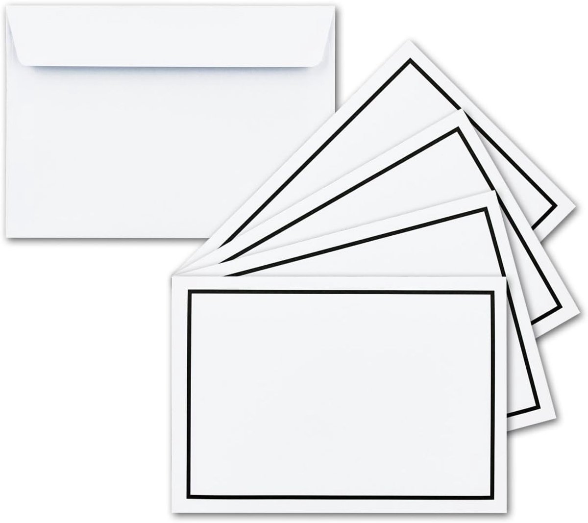 Funeral envelope with funeral edge //// DIN C6 16.3 x 11.5 cm - self-adhesive closure 80 g/m²//portable mourning - envelopes c6 white