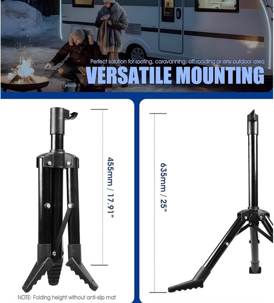 Verstelbare Vouwtripod met Stabiele Ondersteuning voor Satellietschotel, Aerial Internet en Campinggebruik, Geschikt voor RV en Daken — afbeelding 2
