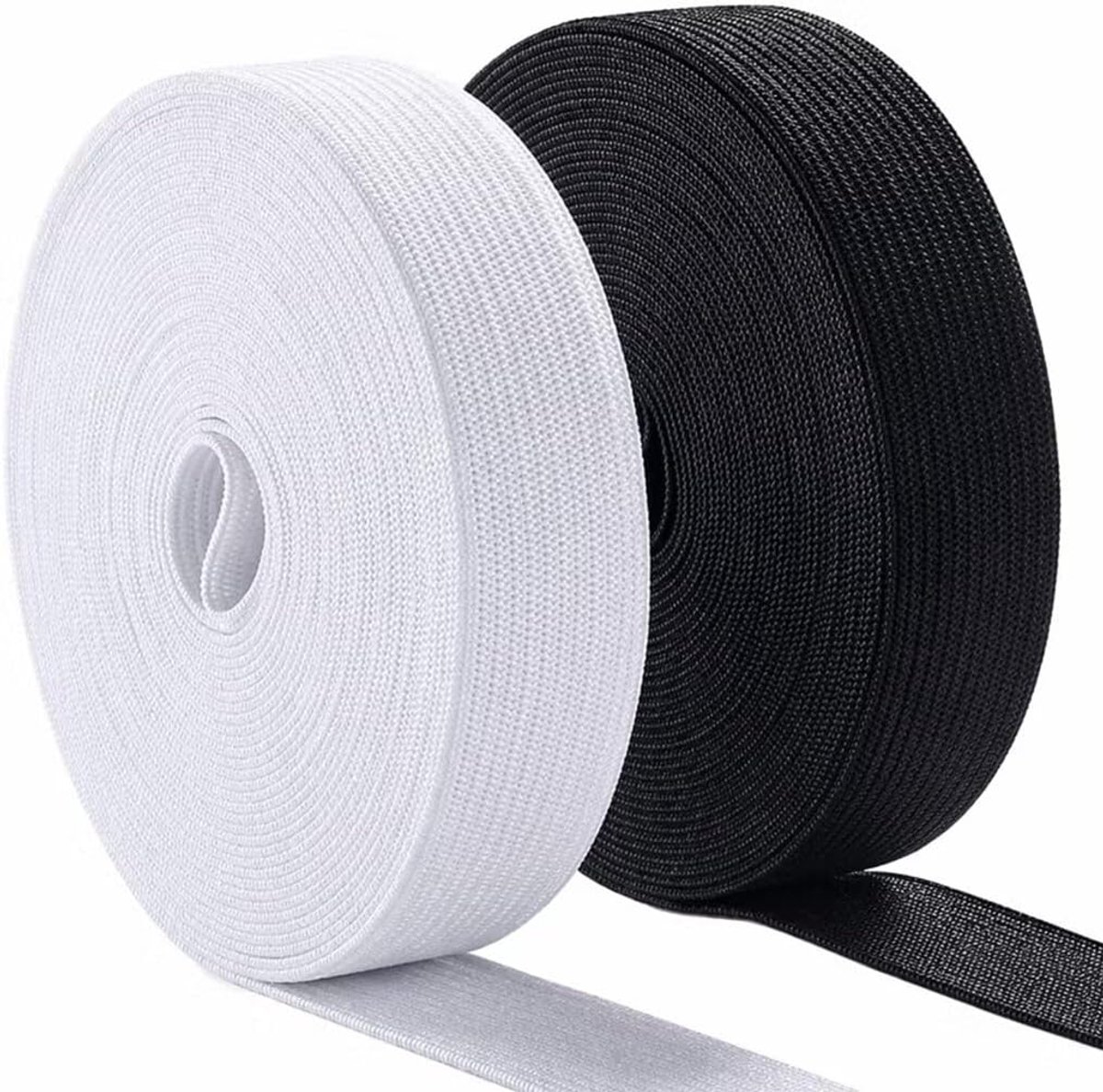 Elastische band om te naaien, 15 mm platte elastische banden, elastische band en elastiek voor broekband, kleding, huishoudtextiel, doe-het-zelf, naaiaccessoires, broekelastiek, 2 rollen van elk 5 m