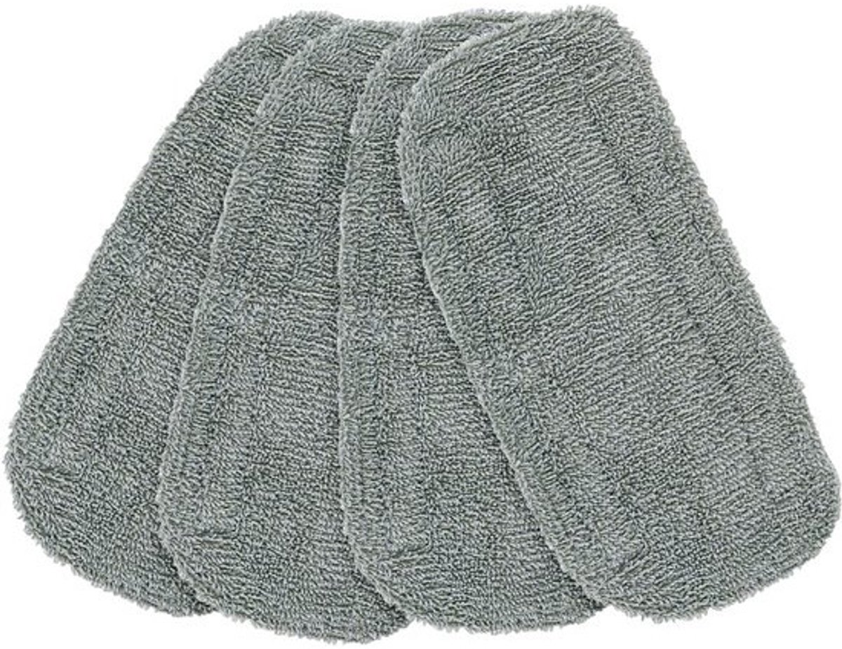 Stoomreinigerpads - set van 4 - microvezelvervangingspads - wasbaar - herbruikbaar - diverse modellen (grijs)