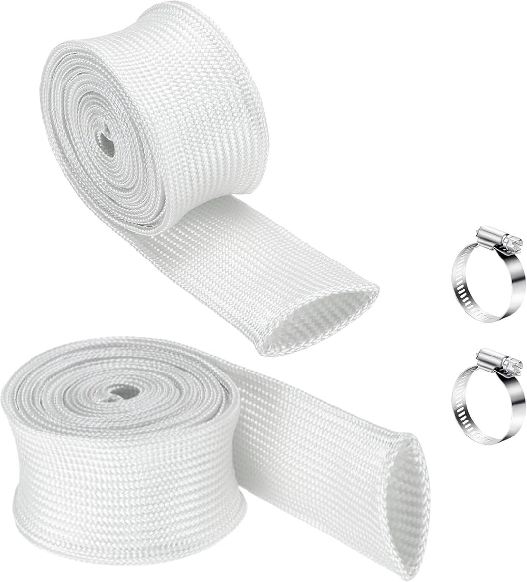 200 cm, 25 mm, hittebestendige slang met 2 clips, staande verwarming, uitlaat, dieselverwarming, accessoires, glasvezelsleeving, High Temp voor noodstroomaggregaat, luchtverwarmer