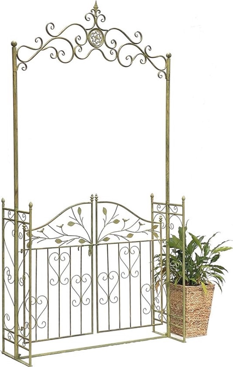 Rozenboog met deur - Weerbestendige metalen tuinboog - 130 cm breed