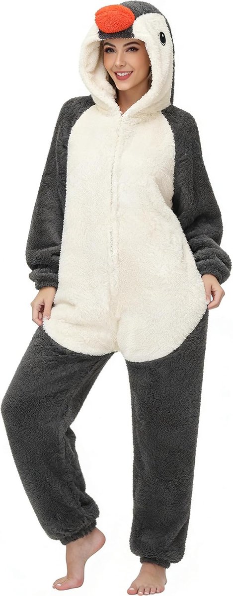 Kigurumi Pyjamapak voor volwassenen, uniseks, dierenkostuum, cosplay, avondkostuum, onesies, nachtkleding voor carnaval, Halloween, Kerstmis