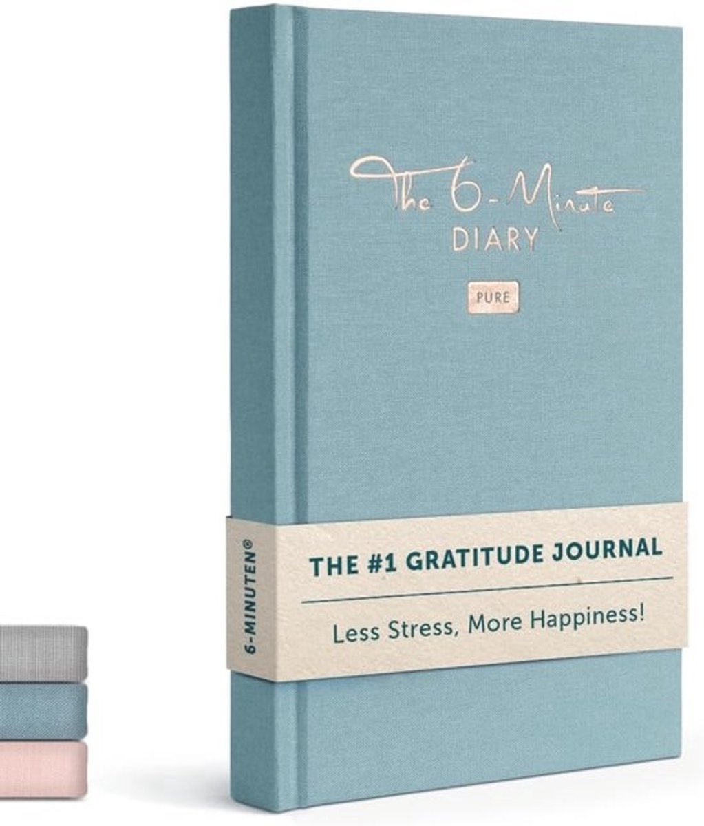 6-minuten dagboek - voor mindfulness, geluk en productiviteit | eenvoudig dankbaarheidsjournal - ongedateerde dagelijkse planner