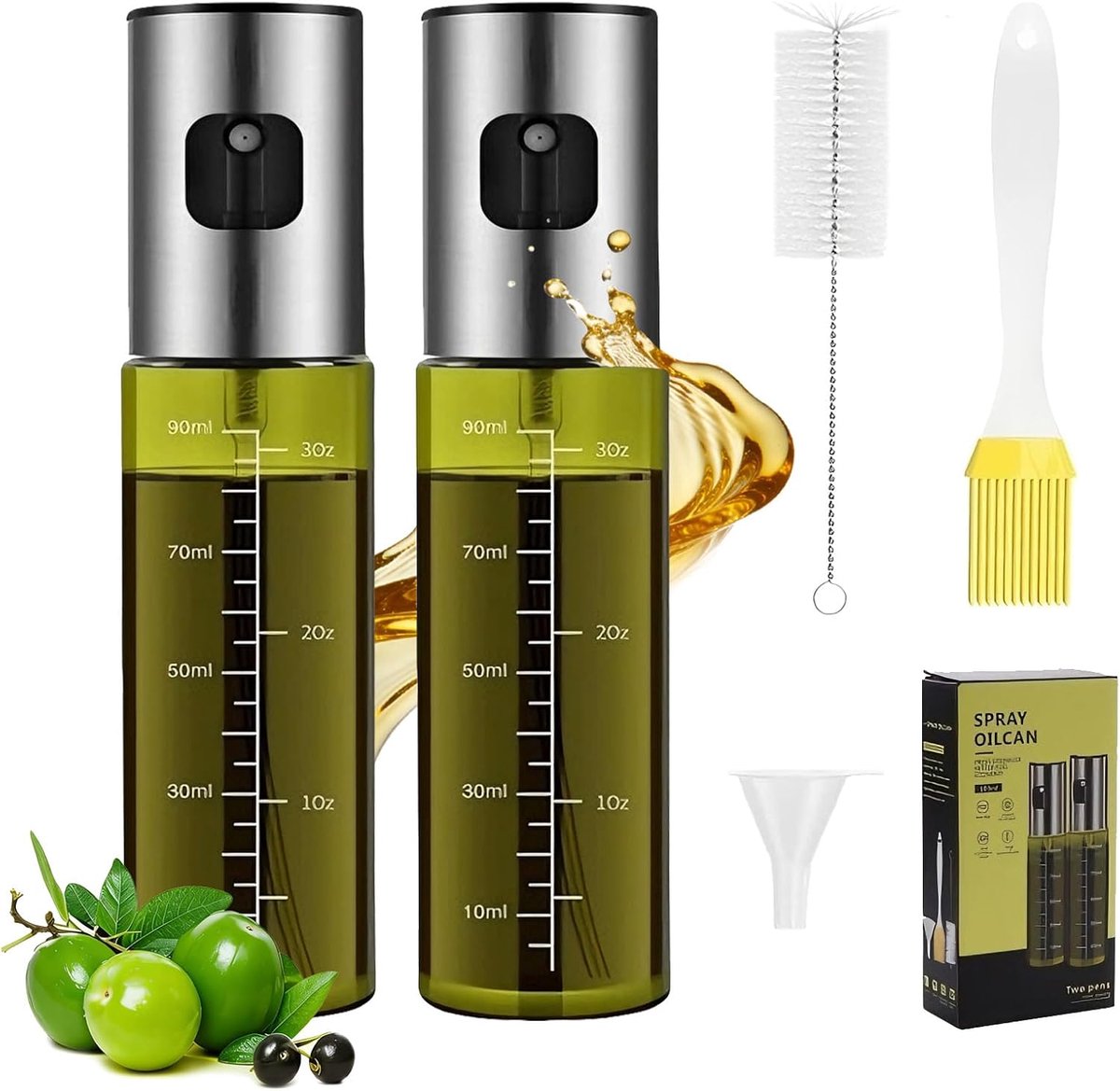 Oliesproeifles, 2 stuks uv-bescherming spuitfles olie, 100 ml