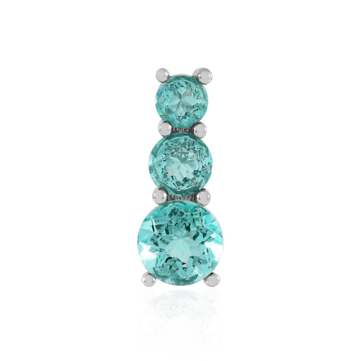 Cavill - Blauw Paraiba Kwarts Hanger 2,99 ct - 925 Sterling Zilver Platina-verguld - Rondgeslepen Braziliaanse Edelsteen - Elegant Design