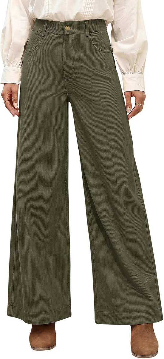Broek voor dames, wijde pijpen, elegante vrijetijdsbroek