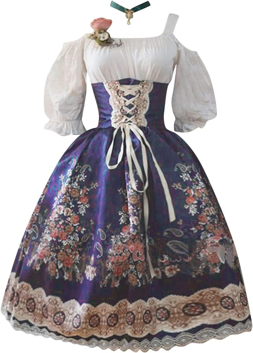 Zomerjurk voor dames, Lolita-stijl, slim fit, performance-rok, prinsessenrok