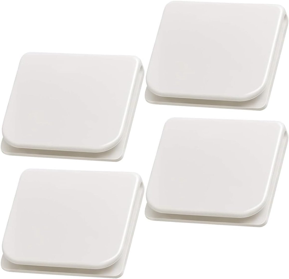 4 Stuks Douchegordijn Clips Wit – Zelfklevende Spatbescherming Klemmen Zonder Boren, Winddichte Badkamer Gordijnhouders Voor Douche En Gordijnen