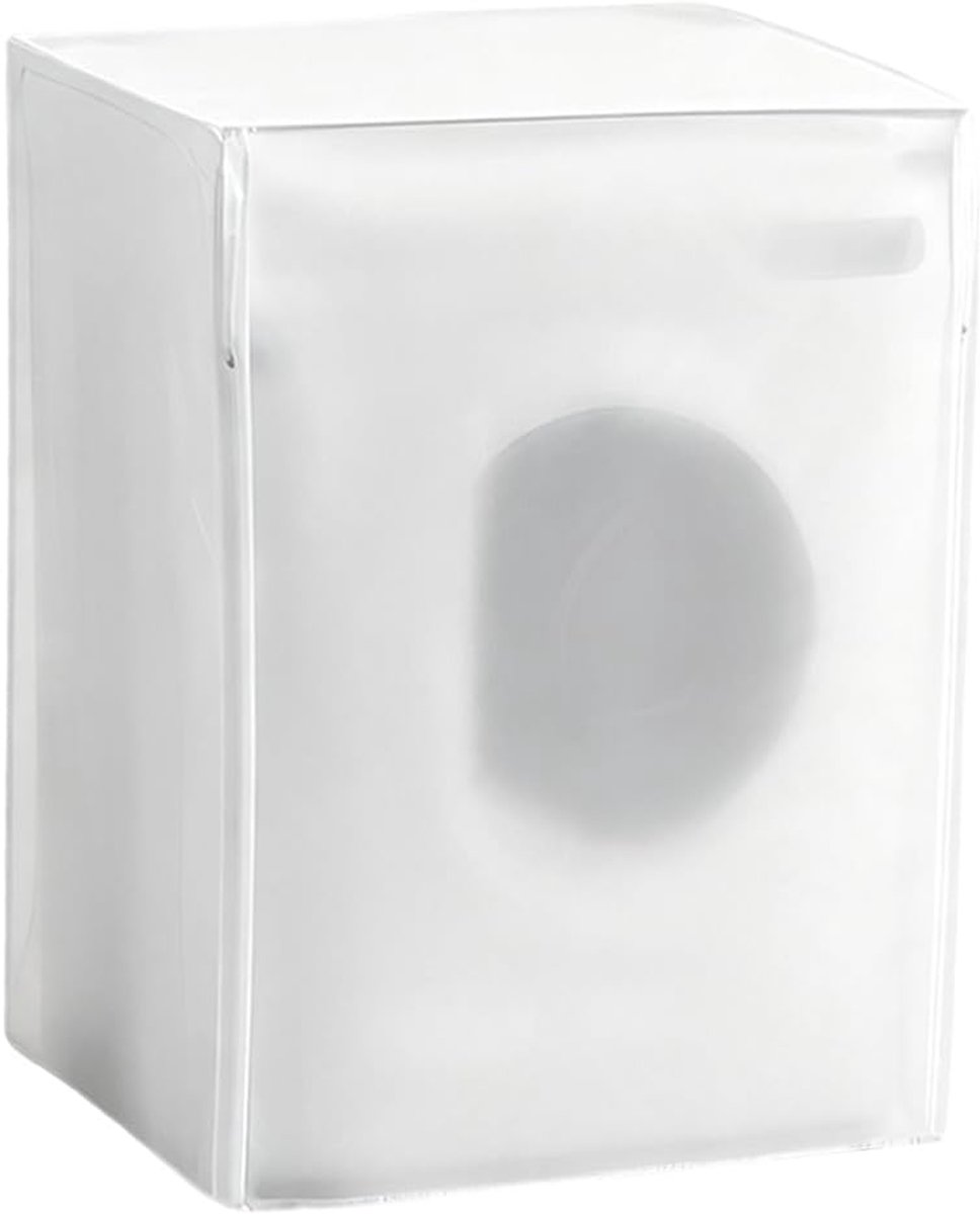 Wasmachineafdekking voor voorlader, stofdichte waterdichte afdekking met uv-bescherming van PEVA, wit, geschikt voor 5 kg (58 x 62 x 85 cm), 1 stuk