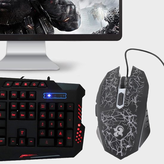Professionele Bedrade Gaming Muis met 6 Knoppen, Ergonomisch Ontwerp, LED Verlichting en DPI Instellingen voor PC Gaming — afbeelding 2