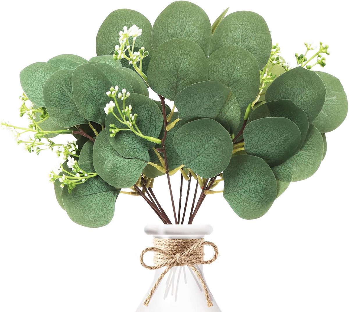 Kunstbloemen voor buiten, kunstmatige eucalyptus, 27,9 cm lang