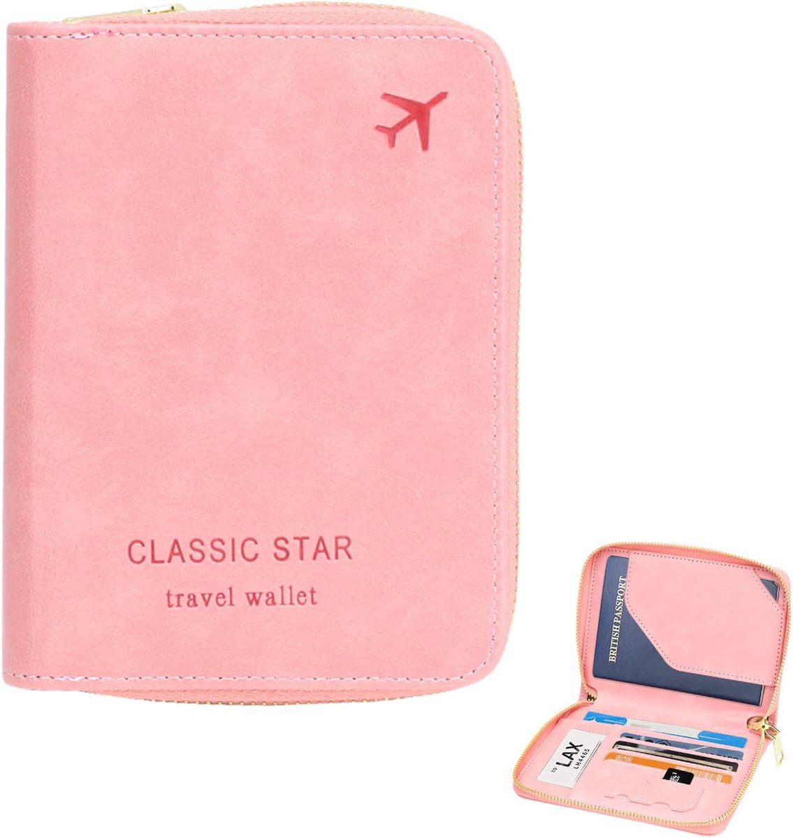 Zipper Passport Holder PU Leather RFID Blocking Passport Book Cover, Cute Document Case for Men, Travel, Must-Haves - ShopVlot