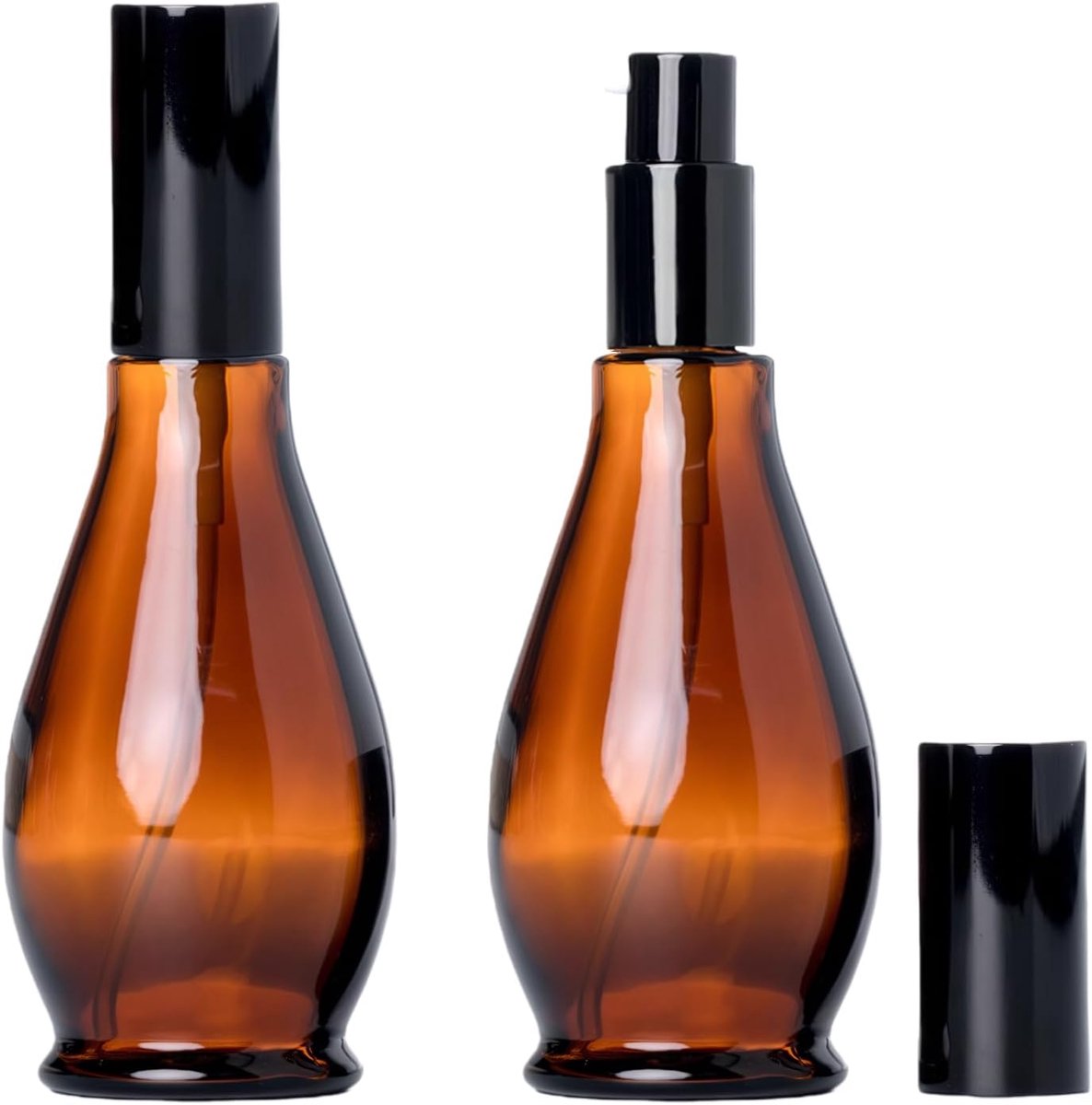 Pompflessen 2PCS 30ml/50ml/100ml - Amber glas - Herbruikbaar - Perfect voor reizen - ShopVlot
