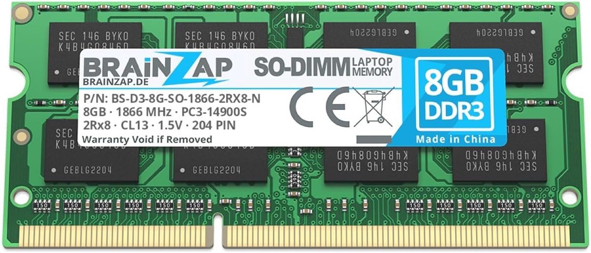 Laptop Geheugen 8GB DDR3 SO-DIMM - PC3L-12800S 1600MHz - Dual Channel Compatible - Betrouwbare Upgrade - ShopVlot