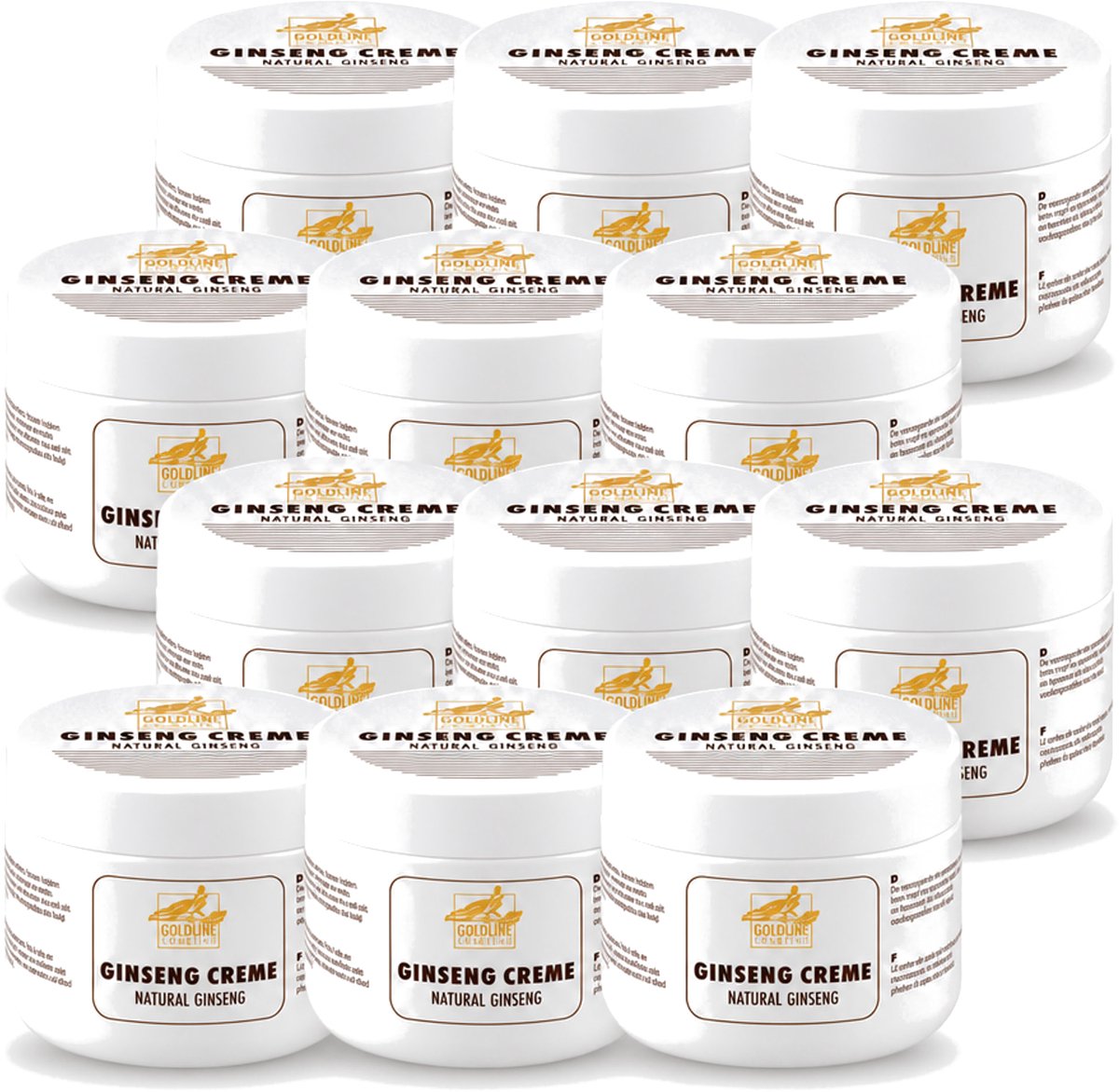 12 x Goldline - Bodycrème - Natural Ginseng - Verzorgend & Versterkend - 250 ml - Voordeelverpakking - 12 stuks