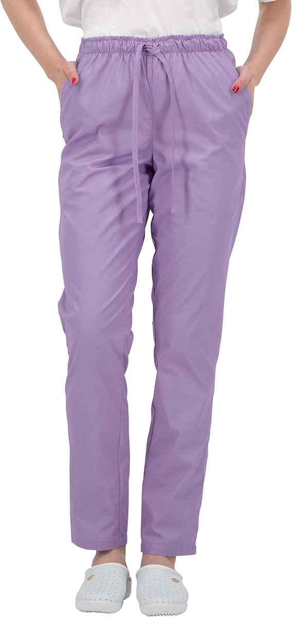 ALESSI Medische slipbroek, werkbroek, meerdere zakken, uniseks, met elastische tailleband en achterzakken, ziekenhuis, uniformbroek met gemiddelde taille en elastische tailleband