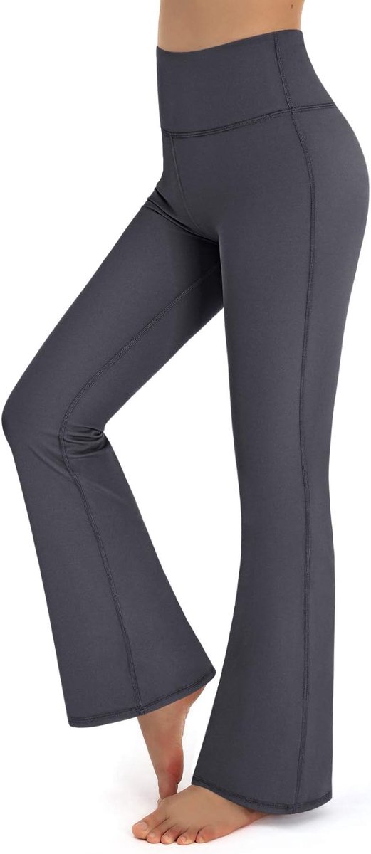 Broeken Bootcut Yoga Broek met Zakken Vrouwen Sportbroek Hoge Taille Workout Bootleg Tummy Controle Werkbroek voor Werk & Casual
