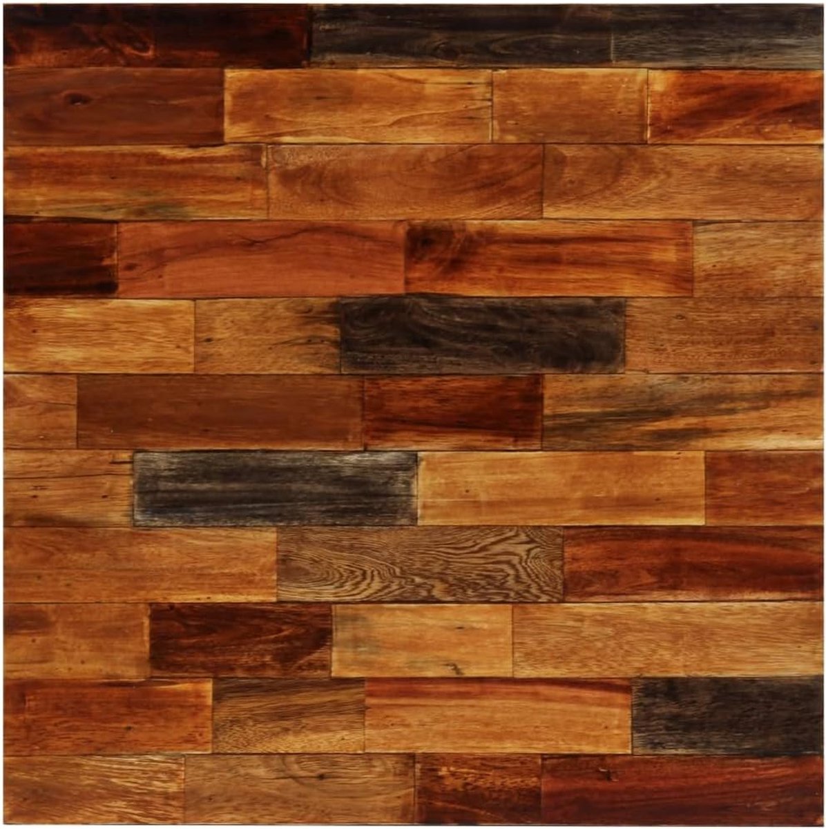 Tafel van massief oud hout, 70 x 70 x 106 cm, industriële stijl met stalen frame, voor keuken, eetkamer, bar, café, robuuste tafel van gerecycled hout, unieke nerf, eenvoudig