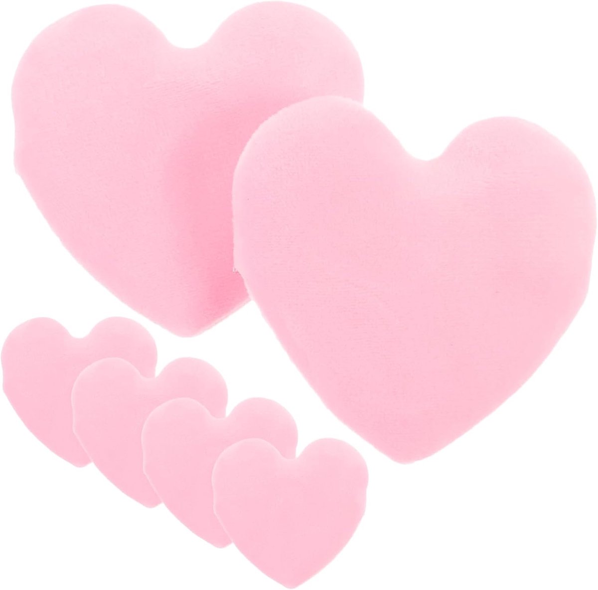 6 Stuks Hartvormige Make Up Poeder Puff Compacte Zachte Poeder Applicator voor Beginners Professionele Make Up Handige Vingerband voor Gemakkelijk Gebruik