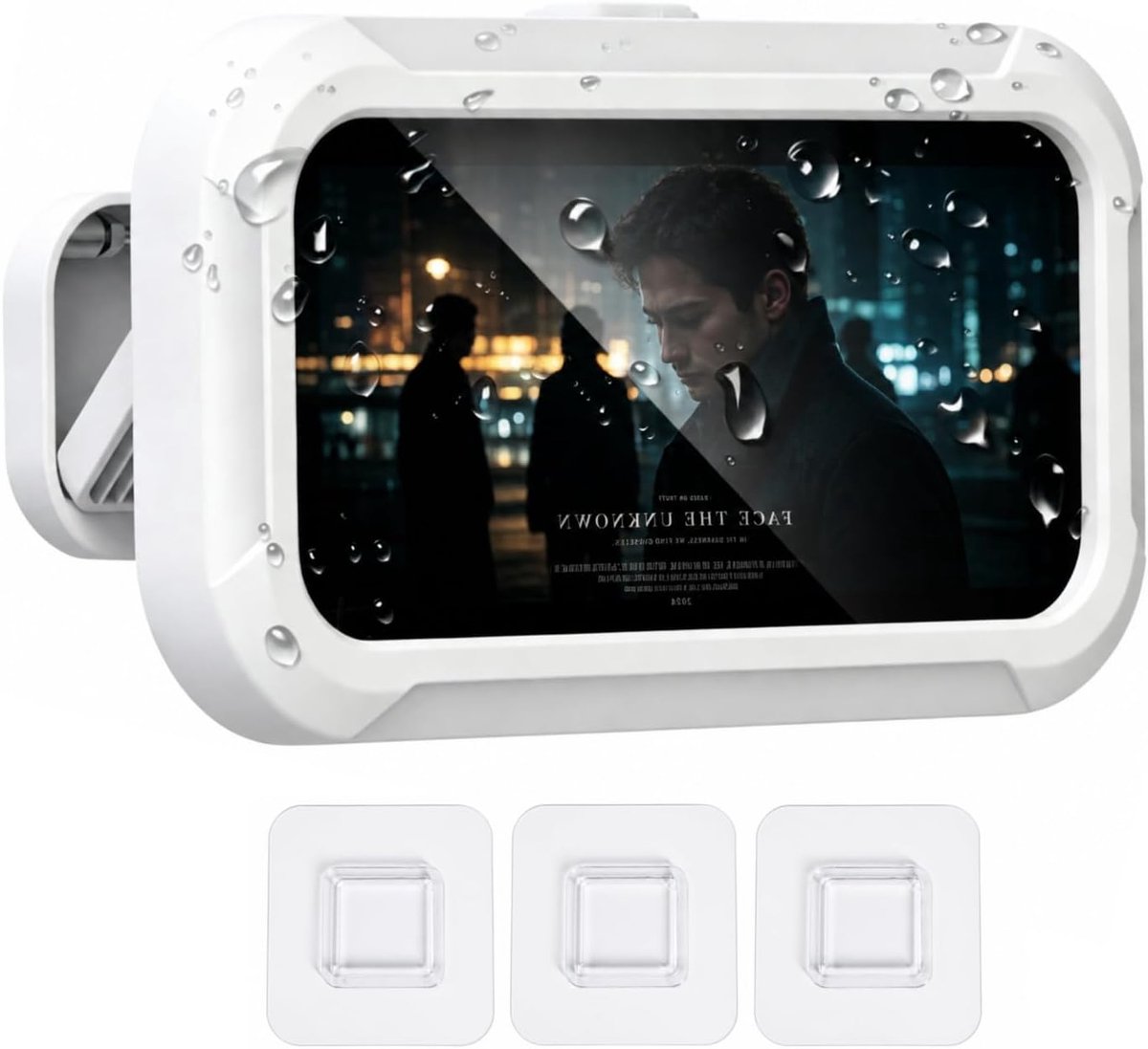 Beschermhoes voor douche, waterdicht, met HD-touchscreen, 360 graden draaibaar, verstelbaar, voor mobiele telefoons onder 17,8 cm (7 inch)