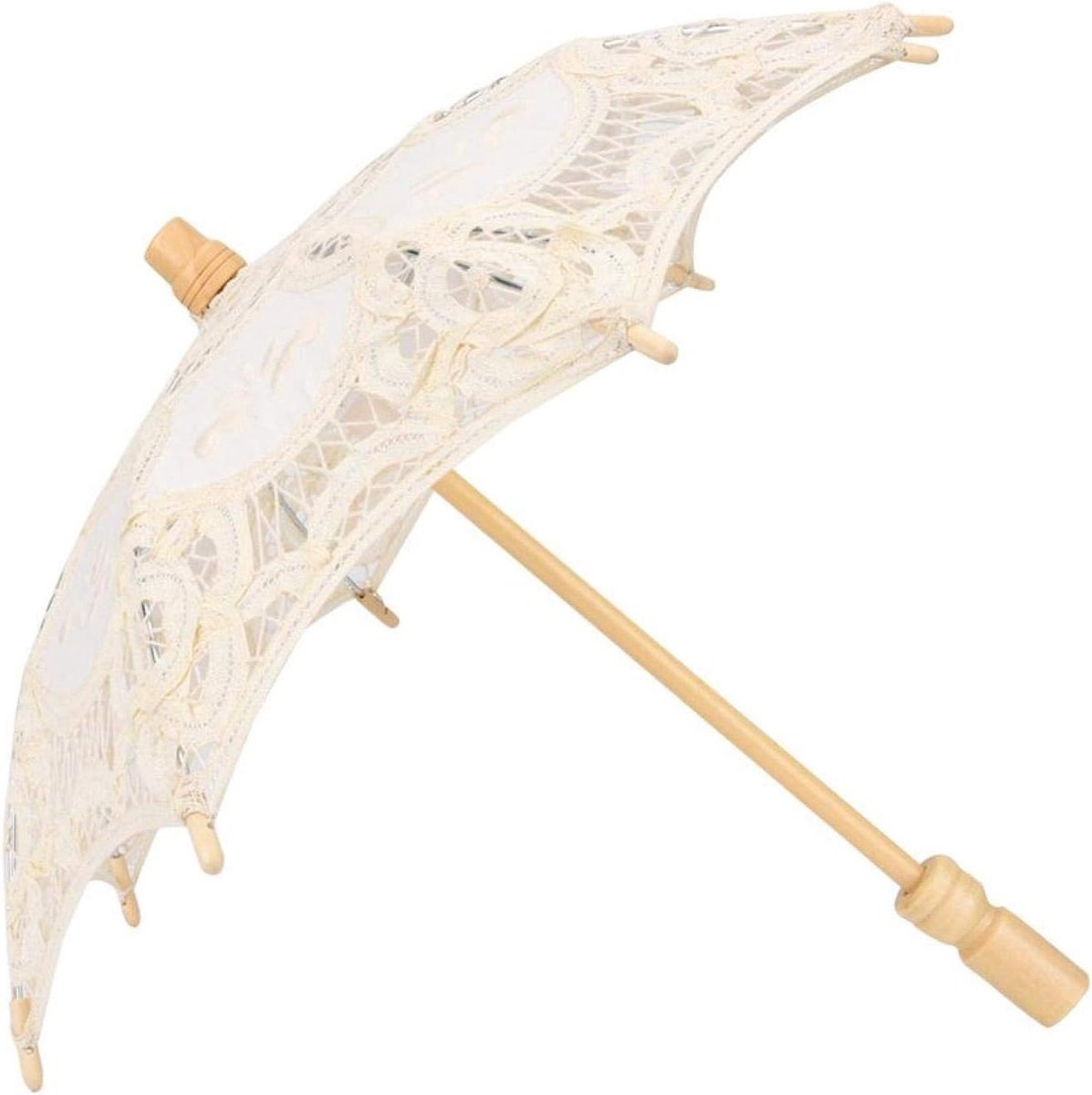 Bruids Paraplu With Kant - Parasol for Bruiloften, Dansen en Fotografie Prop - Beige Small