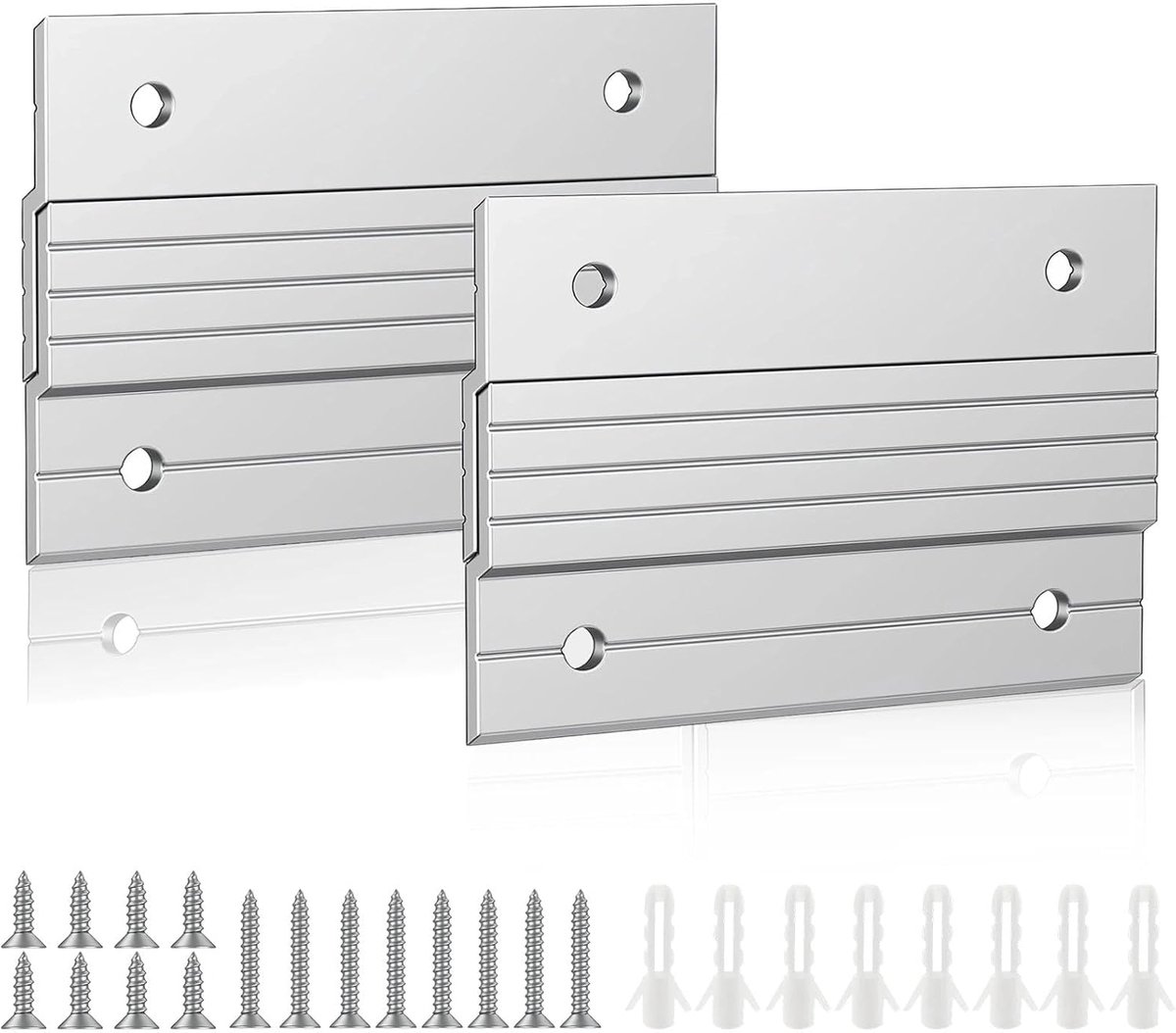 4 Z-vormige wandbevestiging van aluminiumlegering, zware French Cleat, geschikt voor wandrails van posters en fotolijsten in woonkamer, slaapkamer en studeerkamer