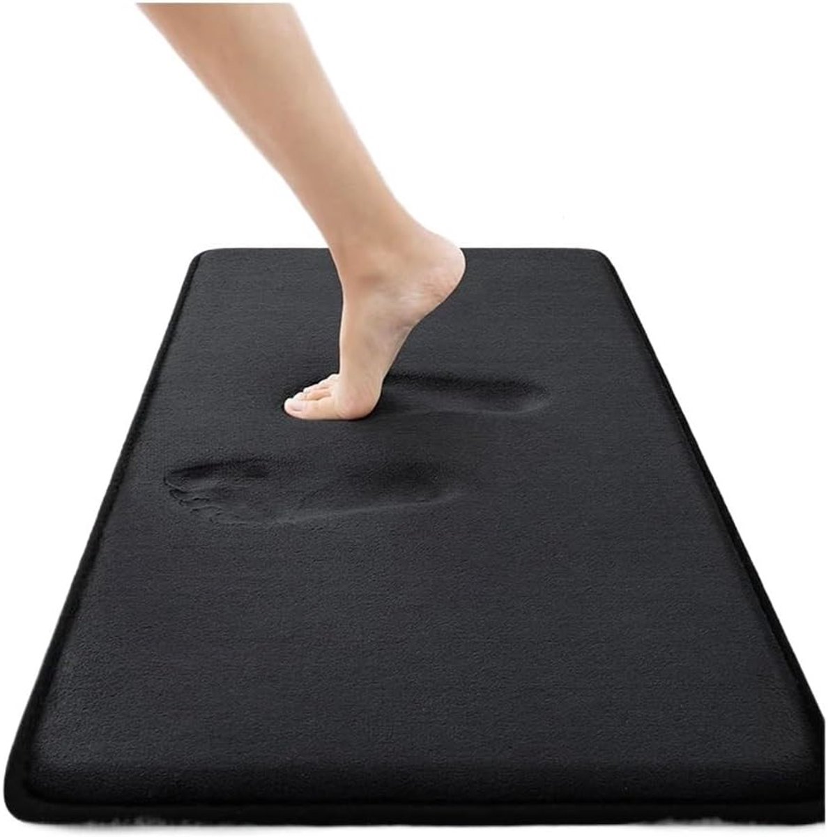 Ultrazacht - sterk absorberend badkleed - Zwart, sneldrogend - machinewasbaar - antislip; geschikt voor badkamervloeren -50*80*0.8cm