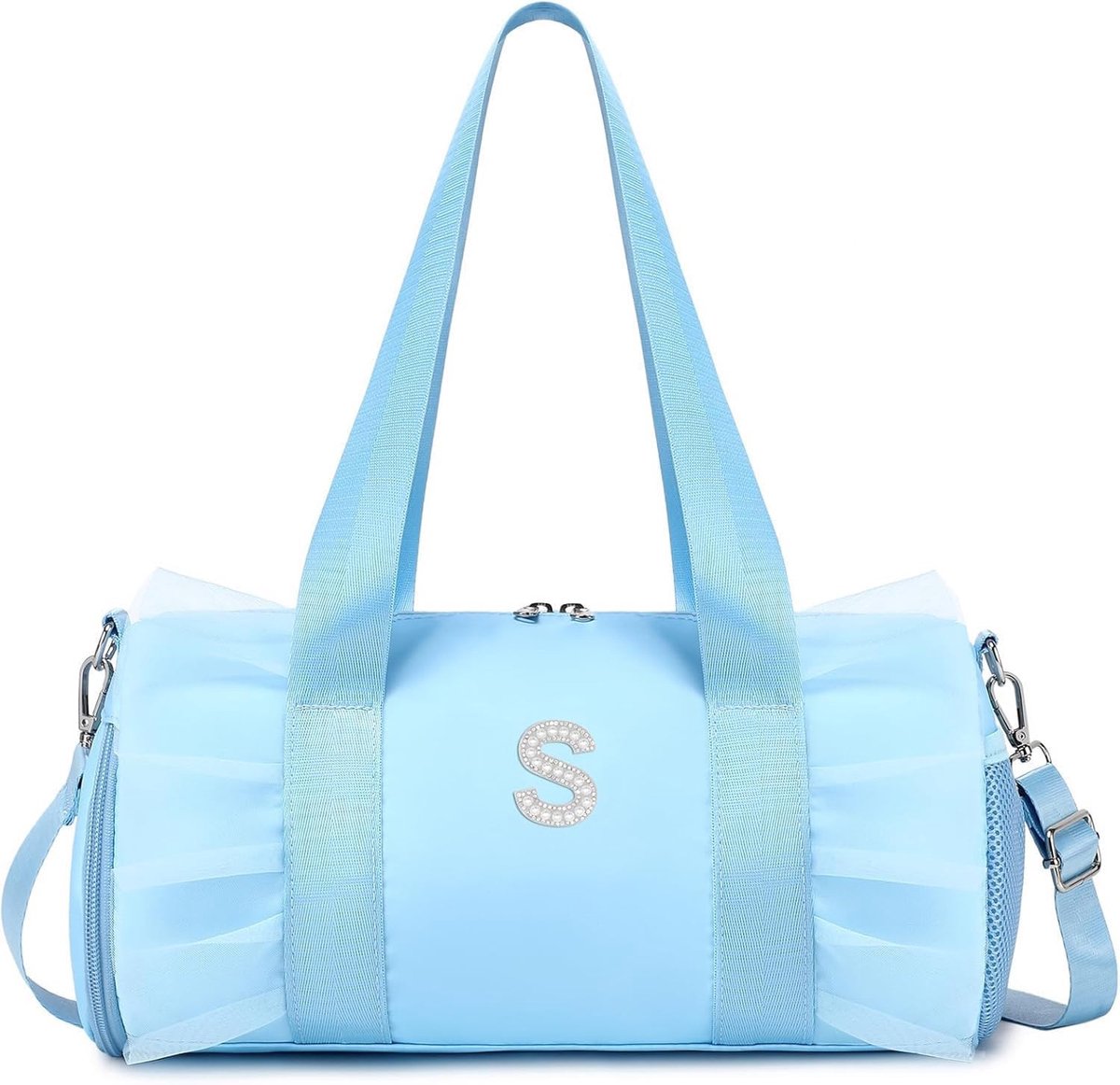 Sporttas voor kinderen, meisjes, danstas, ballettas, handtas, cadeau voor meisjes, met schoenenvak en nat vak, lila