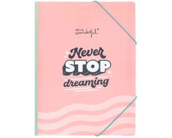 Mr Wonderful Map Met Insteekhoezen Stop Nooit Met Dromen Roze Kinderen