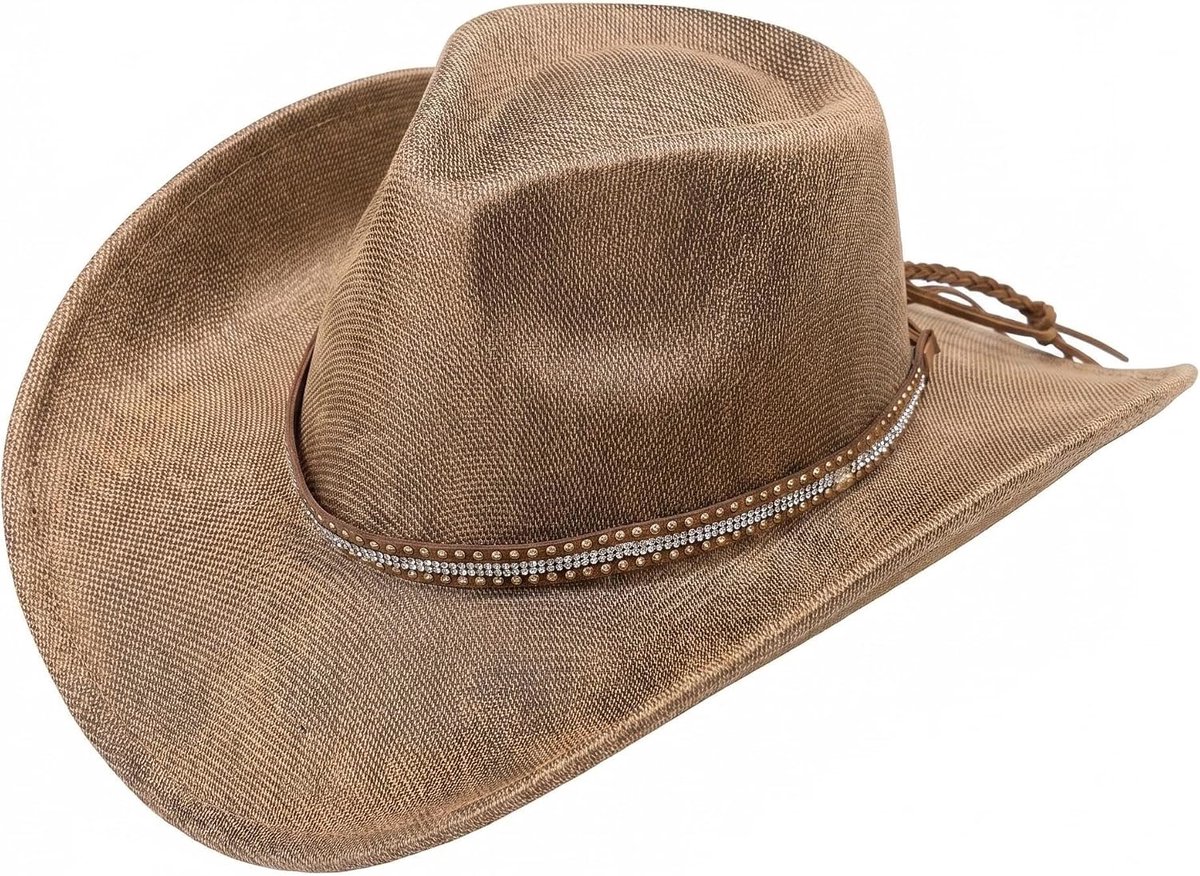 cowboyhoed voor heren en dames, western-cowboyhoed, cowboyhoed, brede rand, klassieke panamahoed voor outdoor, rodeo, dagelijks gebruik, carnaval