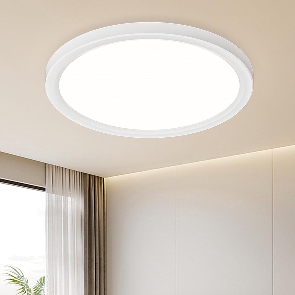 rond, 4000 K, 18 W, 1800 lm, IP44 waterdicht, moderne eenvoudige lamp voor woonkamer, badkamer, slaapkamer, keuken, dun, 220 x 21 mm