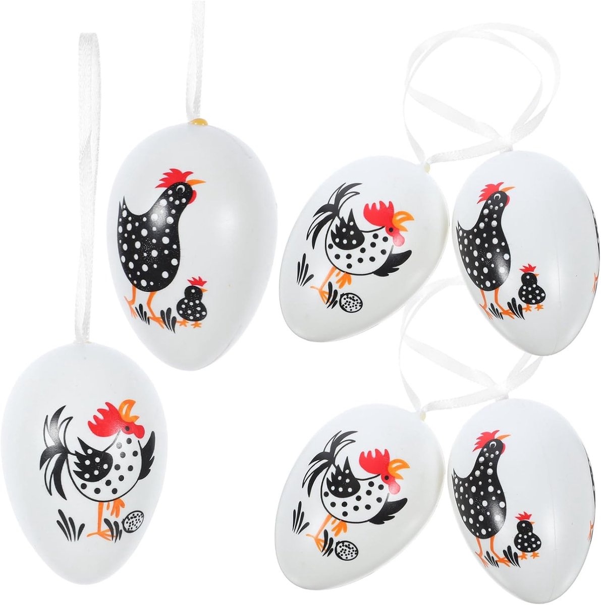 6stuks Kleurige Paaseieren Hangdecoraties Lichtgewicht Ornamenten Voor Paastakken Perfecte Versiering Voor Feesten Decoraties