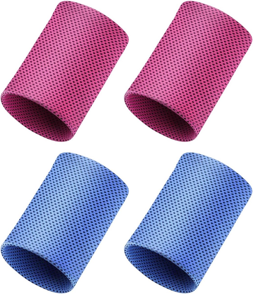 2 Paar Ei-Deksels Met De Hand, Lasabsorberende Polsbanden, Elastische En Comfortabele Polsbanden, Sportuitrusting (Rood, Blauw).