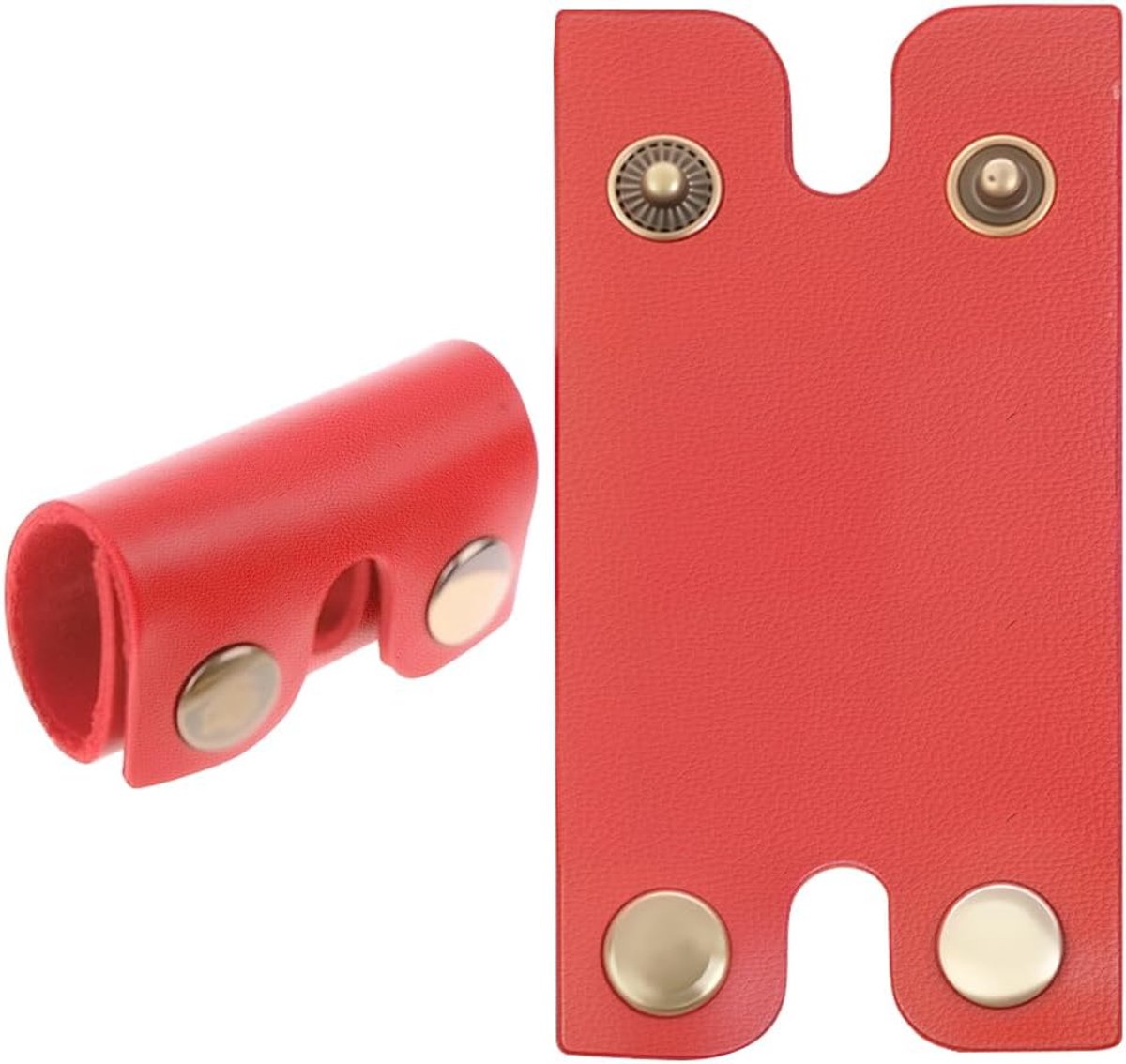 Cut scheerapparaat beschermhoes met kliksluiting 8,6 x 4,9 cm PU leer om de scheerkop te beschermen reisetui voor scheerapparaat A (rood)