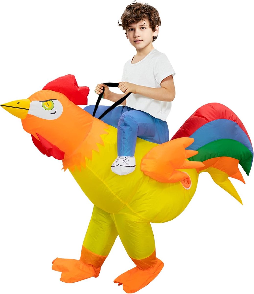 Opblaasbaar kippenkostuum voor volwassen kinderen, Halloween kip opblazende kostuums voor mannen en vrouwen, grappige verkleedpartijkostuums