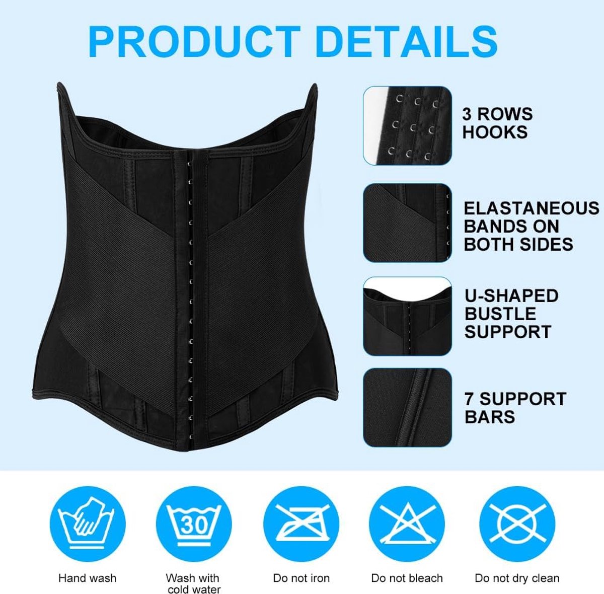 Buikgordel voor dames, lendensteun, sport-fitness-tailletrainer voor dames en heren, verstelbaar, dubbellaags, tailletrainer, lendensteun, voor sport en fitness (M)