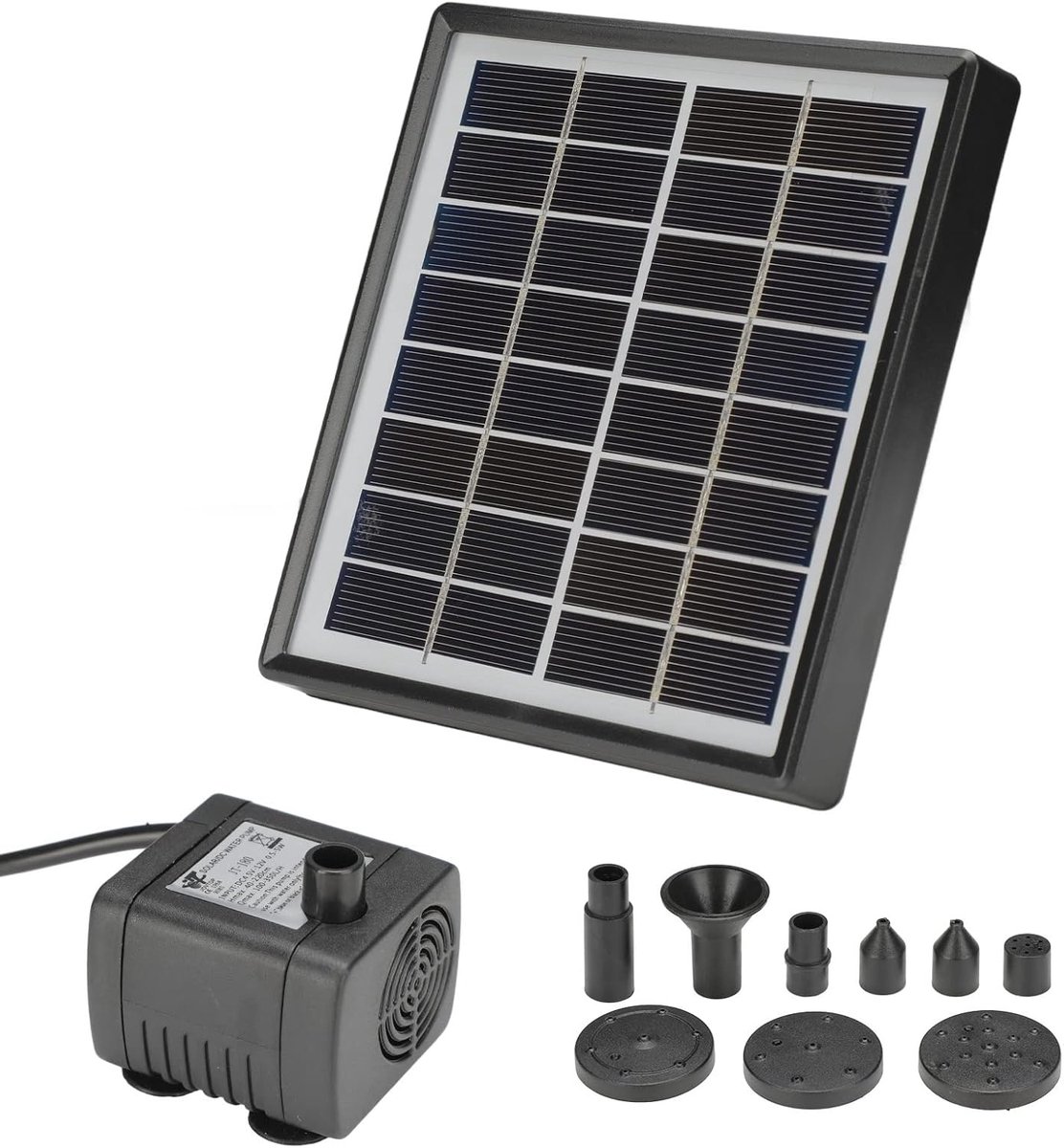 Fonteinpomp Dompelpomp Energiebesparende Zonnepaneel Kit Outdoor Fontein Professionele Solar Fontein voor Tuin Vogelbad Kleine Vijver Decoratie 2W Zwart