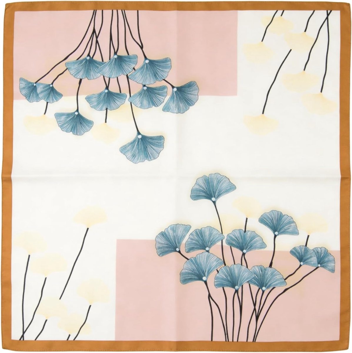 Leroy Chiffon Sjaal voor Dames met Ginkgo-Motief, Licht en Doorschijnend