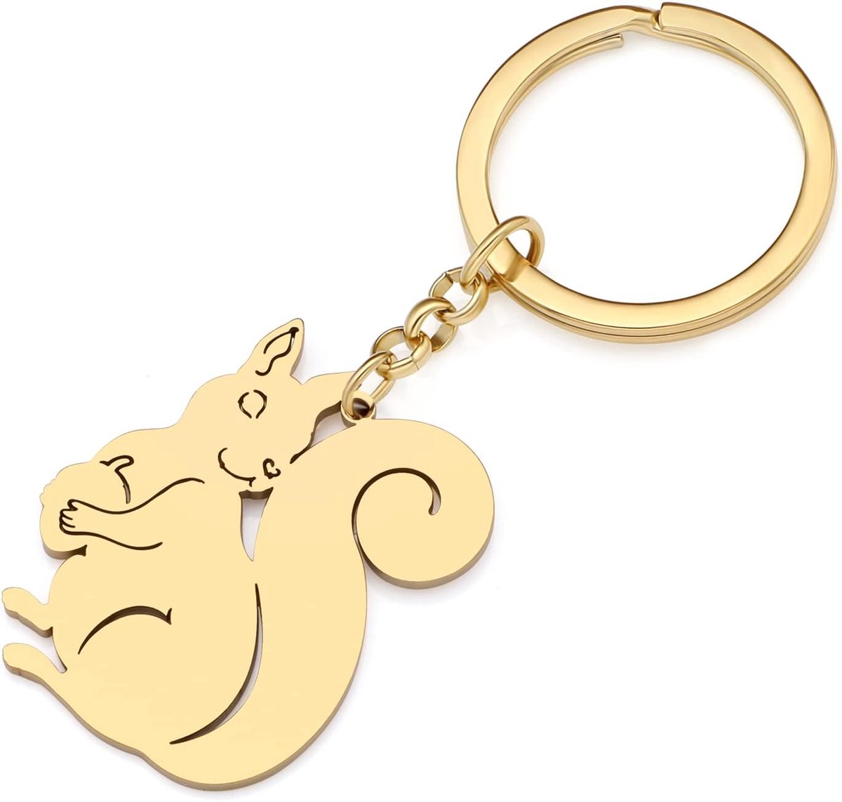 Eekhoorn Sleutelhanger Rvs Sleutelhanger Eekhoorn Geschenken Voor Vrouwen Meisjes Portemonnee Auto Sleutelhanger Ringen