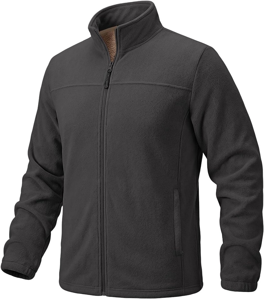 Warme Fleece Jas Heren Gevoerd Outdoor Met Rits