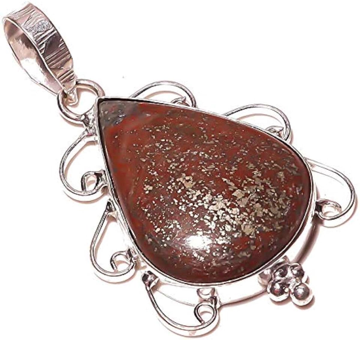 Mookaite Handmade PENDANT 2" Long Silver Plated! Jewelry from Kashish! All Variety Store all Occasions