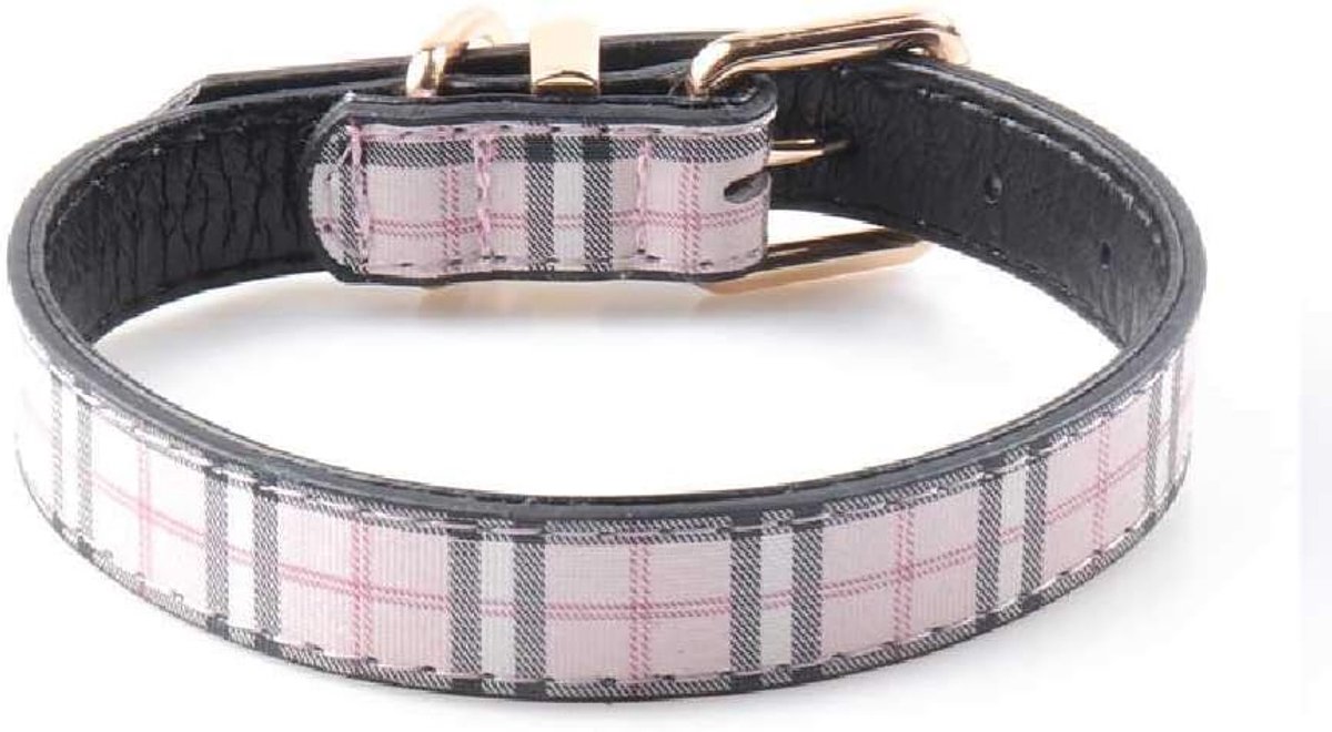 Kraag Van Het Huisdier Gestreepte Hondkraag Kleine Halsband Huisdierenhondhalsband 1,5 cm35cm / Roze