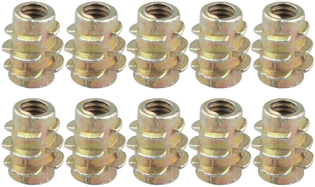 10 STKS M4 x 10 MM Invoegen Notenhout Meubeldraad Schroeven Flens Hex Socket Bevestigingen voor Bedden Kledingkast wieg