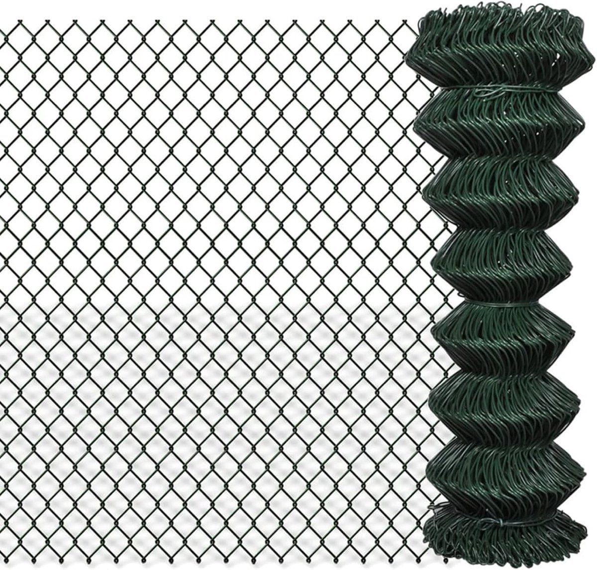 Yorten Gaasomheining, gaashek, draadomheining, metalen tuinhek, verzinkt, staaldraad, groen, 1,25 x 25 m (H x L)