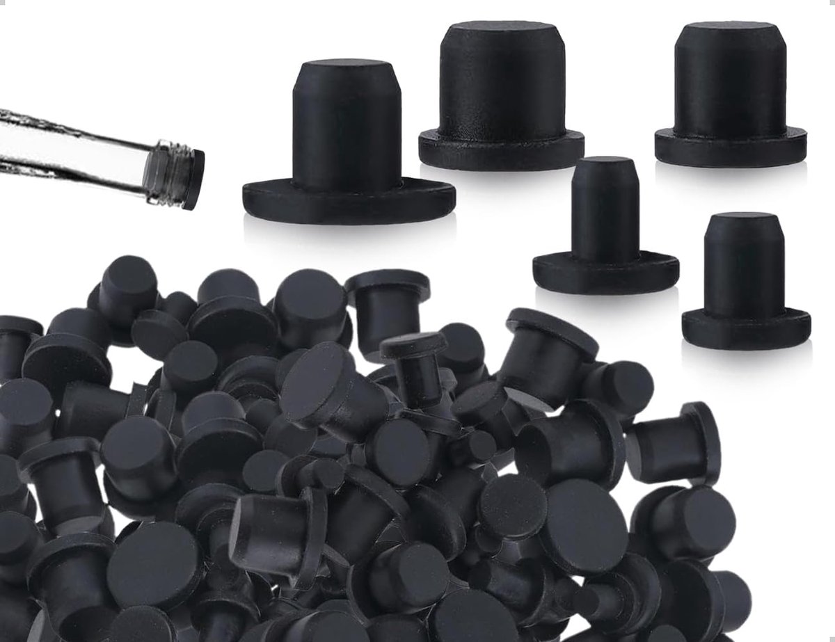 Siliconen eindkappen 50 stuks - zwart - waterdicht - zacht en flexibel - voor gaten van 4-9,5 mm binnendiameter