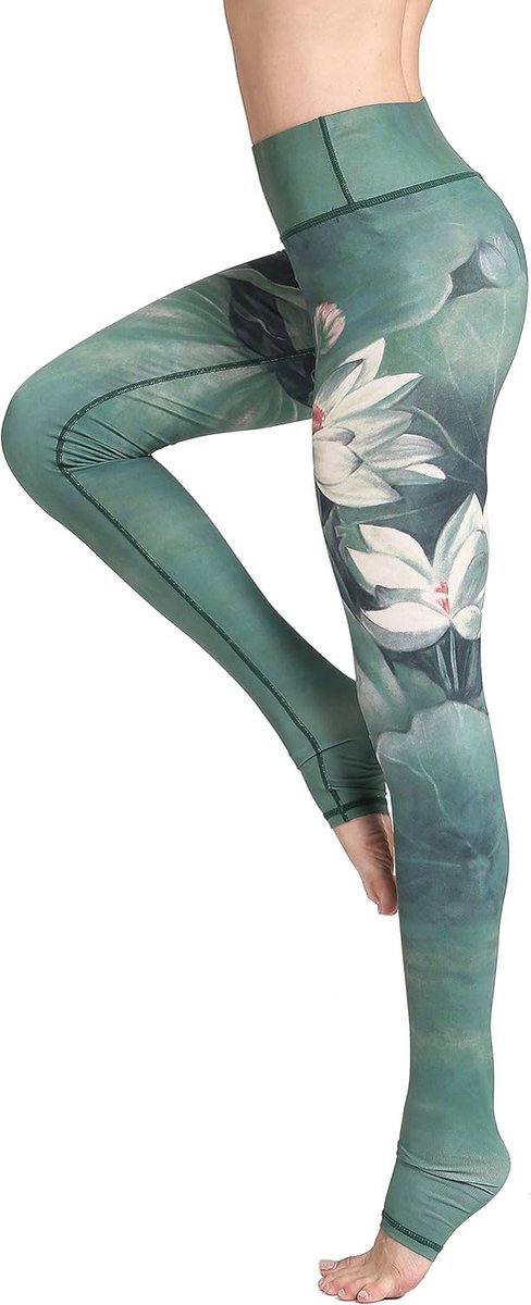 Sportlegging voor dames, met opdruk, sportbroek, fitnessbroek, yoga, leggings, sportbroek voor dames