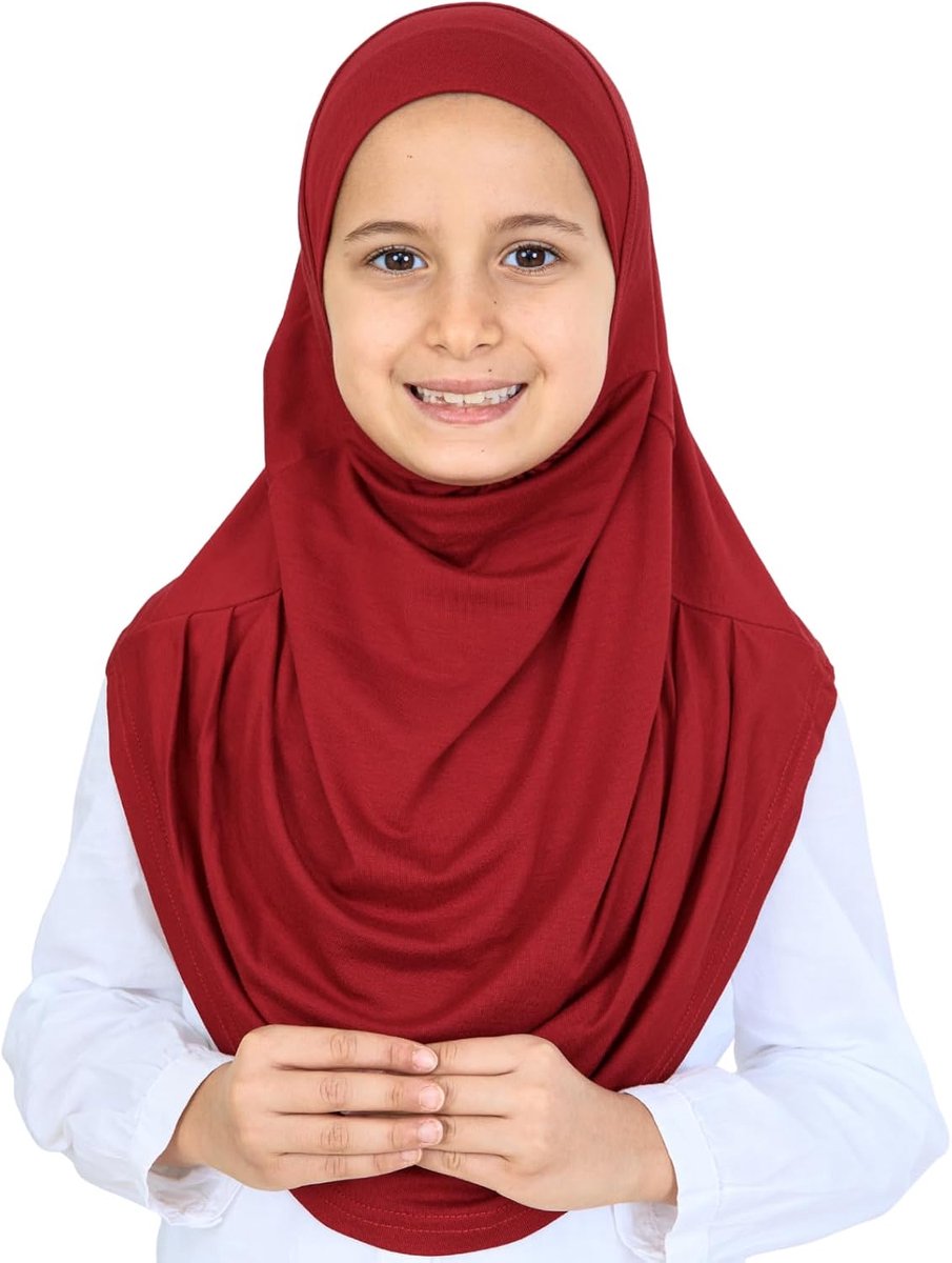 Hijab Hoofddoek voor meisjes, zachte viscose eendelige hoofddoek voor kinderen, moslim hoofddoeken, islamitische kleding, Turks instant dames hoofdbedekking voor ramadan Eid gebed
