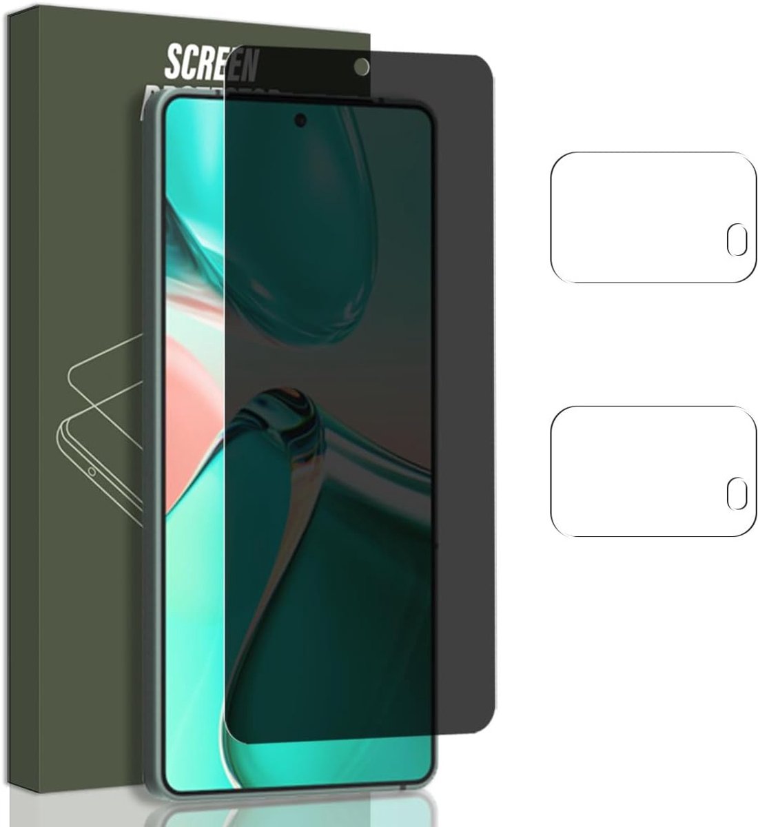 Privacy Displaybeschermfolie voor ASUS Zenfone 12 Ultra, 1 stuk gehard glas en 2 stuks camerafolie, HD-scherm, luchtbelvrij, glazen displaybeschermfolie voor ASUS Zenfone 12 Ultra